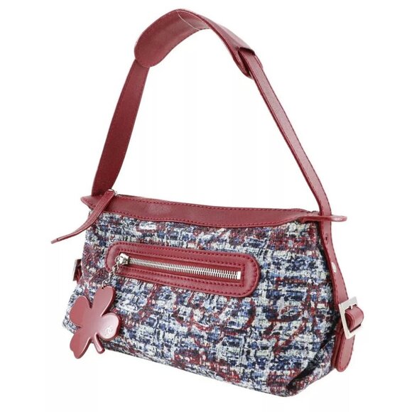 CHANEL One Belt Shoulder Bag Clover charm Red tweed Women - Picture 3 of 12